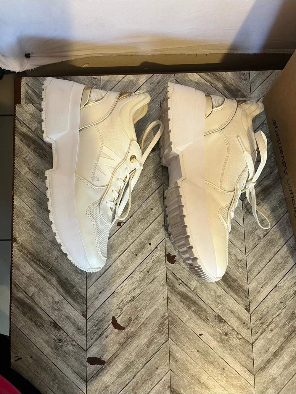 Michael Kors Cream Platform Sneakers